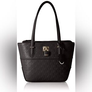 Nine West Women’s Black Structured Tote with Embossed Design